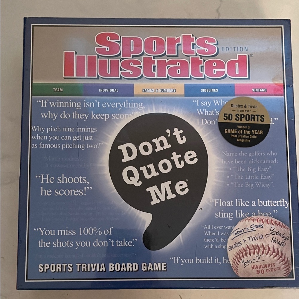 Sports Illustrated Trivia Board Game. Don’t quote me